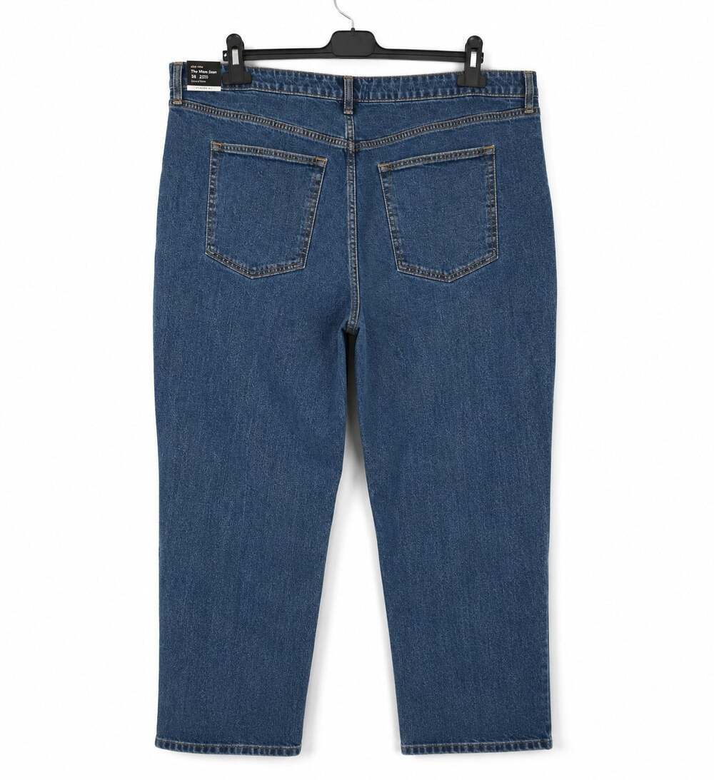 Abercrombie & Fitch Curve Love High Rise The Mom Jeans Womens 36/22 Blue NWT T1 - Picture 3 of 8